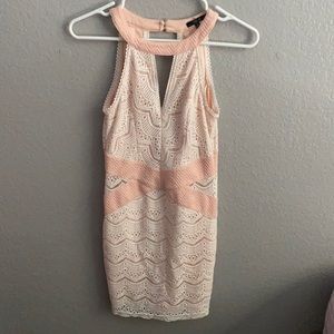 Alt. B Pink skin tight dress with thick lacing